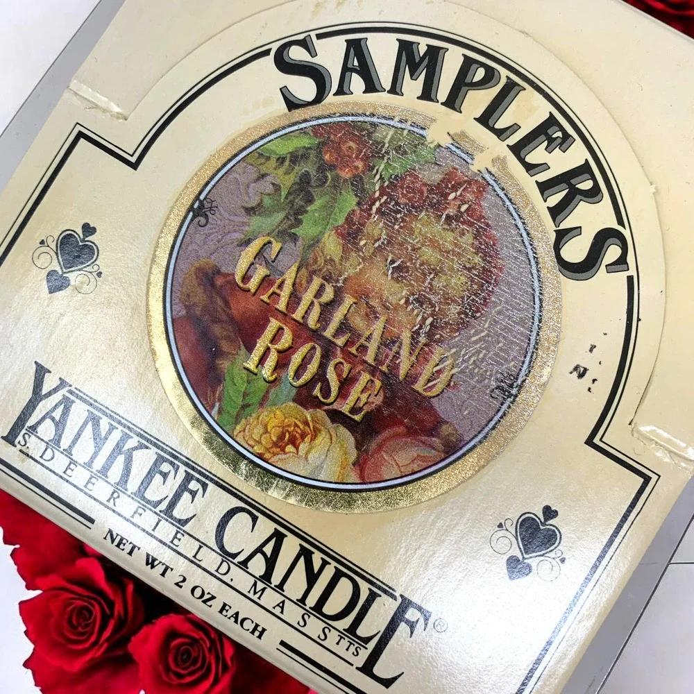 Vintage NEW 1990's Yankee Candle Garland Rose Sampler Votive Display Box Lot 8